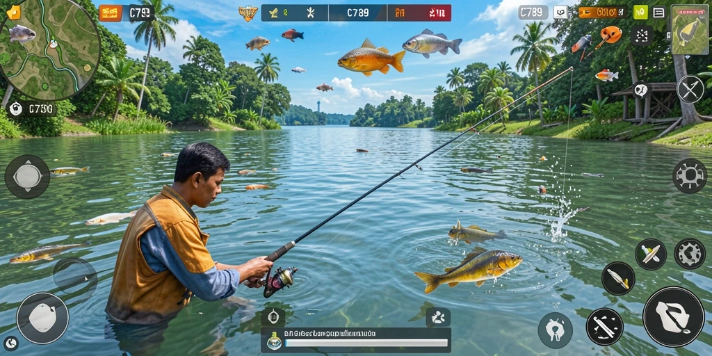 Gameplay seru C789 dengan pengalaman memancing yang nyata.