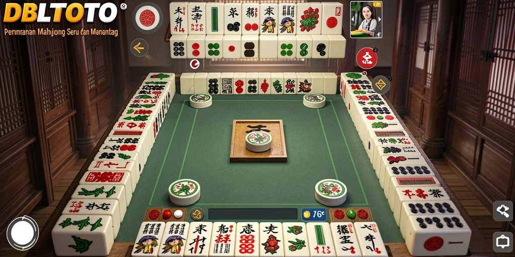 Tampilan gameplay DBLTOTO yang seru dalam menyusun ubin Mahjong.