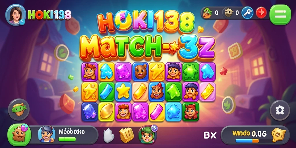 Screenshot HOKI138 menampilkan gameplay mencocokkan objek yang seru.