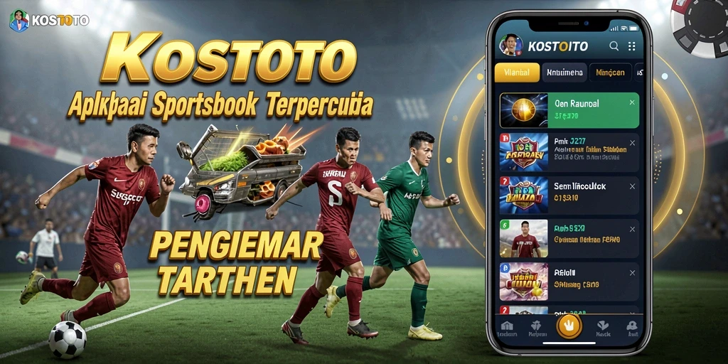 Tampilan layar utama KOSTOTO dengan berbagai opsi taruhan olahraga.
