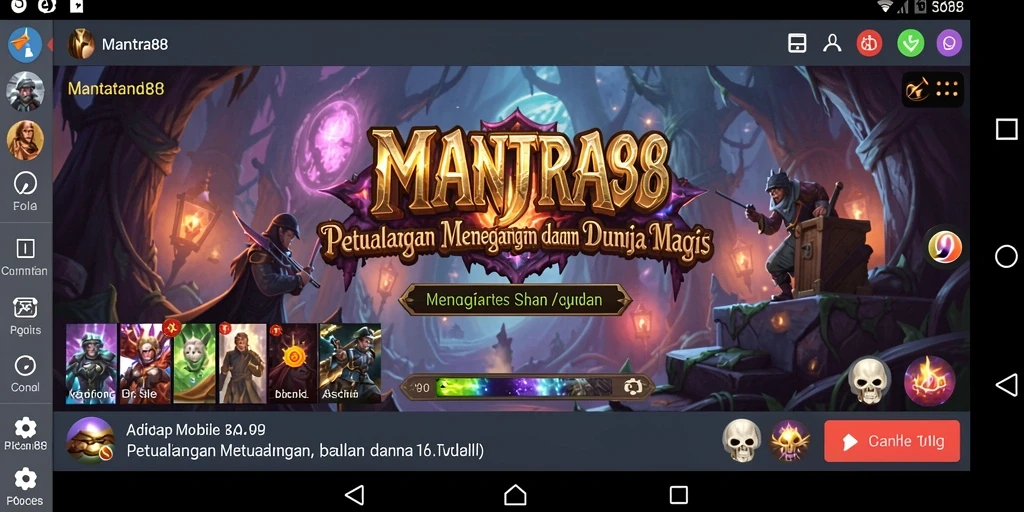 Tangkapan layar dari gameplay <strong>MANTRA88</strong>, menampilkan aksi petualangan epik.