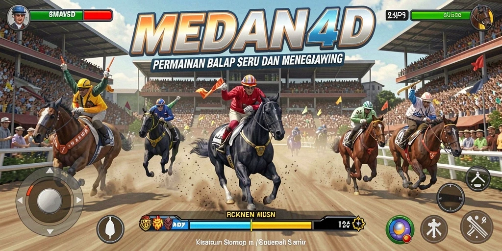 Screenshot gameplay <strong>MEDAN4D</strong> dengan aksi balap yang mendebarkan.