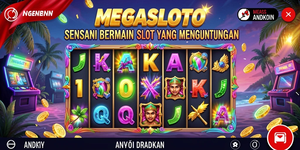 Tampilan gameplay utama MEGASLOTO yang menarik dan mengasyikkan.