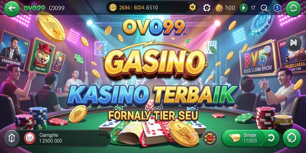Screenshot gameplay OVO99, menampilkan visual Kasino yang menarik.