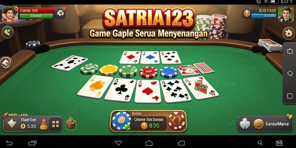 Tampilan menarik dari gameplay Gaple di SATRIA123.