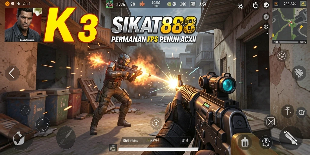Tampilan gameplay menegangkan di SIKAT88 dengan aksi menembak yang intens.