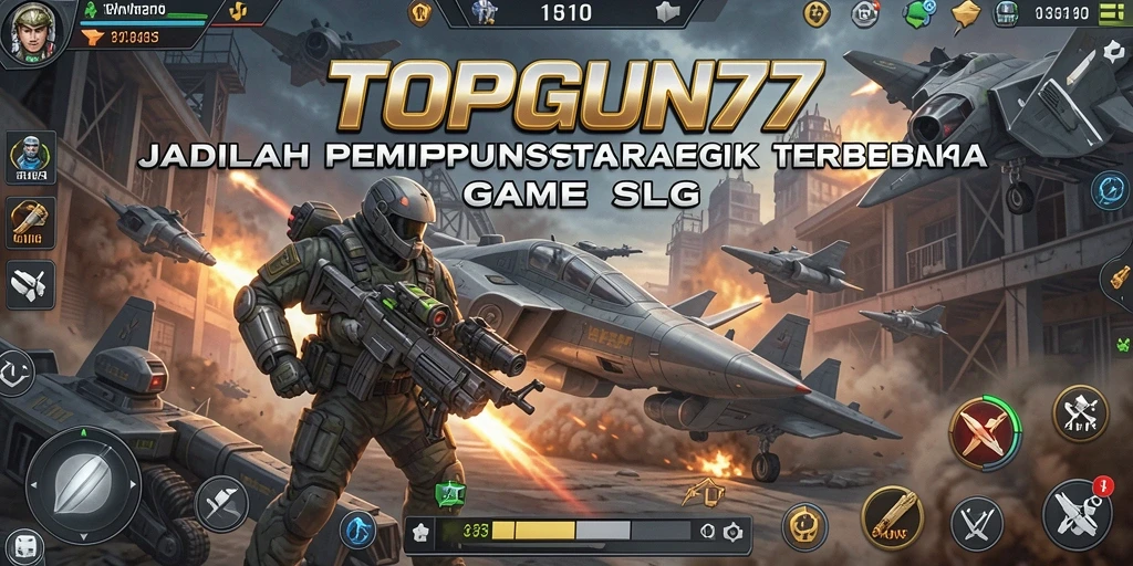 Tampilan gameplay menegangkan dalam game SLG TOPGUN77.