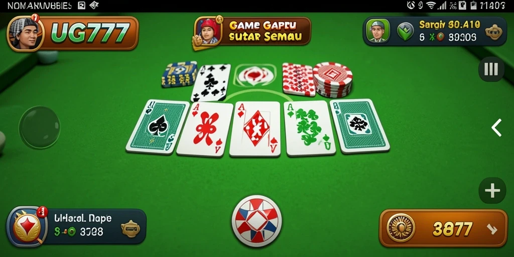 Screenshot UG777 menampilkan gameplay Gaple yang seru dan interaktif.
