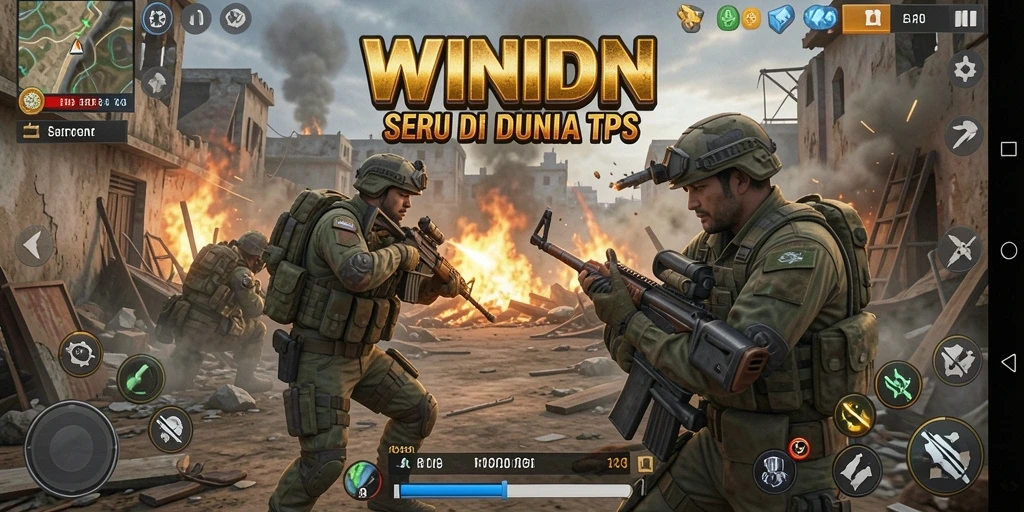 Tampilan gameplay seru di pertempuran TPS WINIDN.